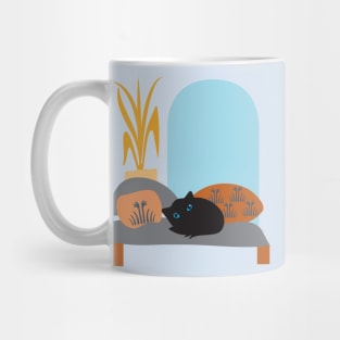 Cute Black Cat Chair Room 3 Mug